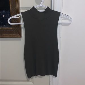 turtleneck tank. dark olive green